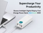 Powerbank Ordinateur Portable Baseus Amblight Charge rapide 26800mAh  Blanc P10022402113-00