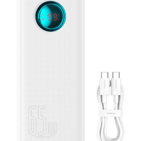 Powerbank Ordinateur Portable Baseus Amblight Charge rapide 26800mAh  Blanc P10022402113-00