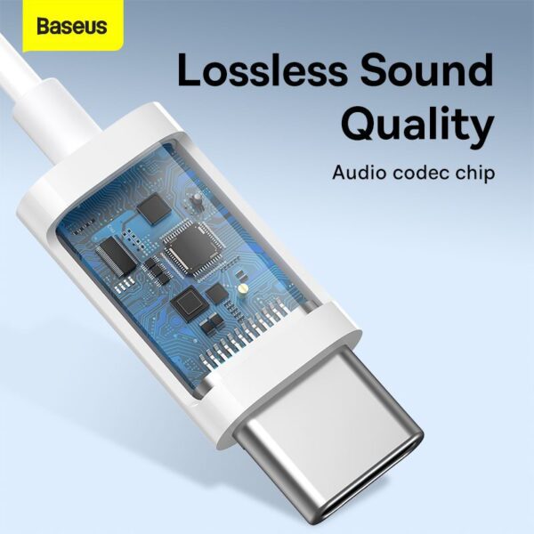 Écouteurs filaires Baseus encok c17 avec microphone usb type c blanc NGCR010002