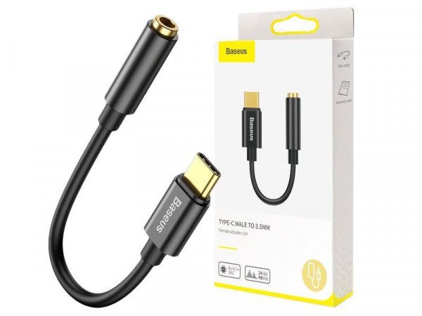 Baseus Adaptateur L54 USB-C vers jack audio 3,5 mm noir (CATL54-01)