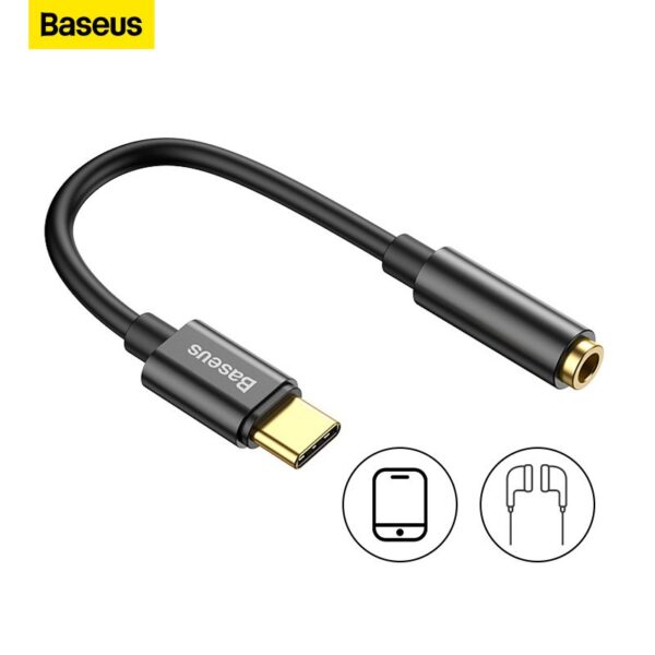 Baseus Adaptateur L54 USB-C vers jack audio 3,5 mm noir (CATL54-01)