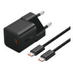 Chargeur mural Baseus GaN5, 20W, 3A, 1 x USB-C, avec câble USB-C, noir