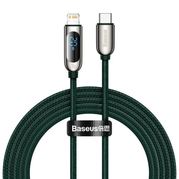 Baseus Câble charge rapide Display Type-C vers lightning iphone 20W 2m vert CATLSK-A06