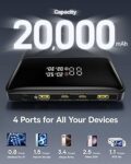 Baseus Blade H1 20 000 mAh – Charge ultra rapide 100 W avec écran digital – Multi‑ports USB‑C & USB‑A –ultra rapide Noir (PPBL000301) Disponible à Abidjan, Côte d’Ivoire