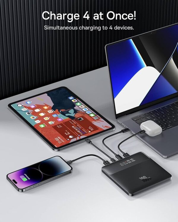 Baseus Blade H1 20 000 mAh – Charge ultra rapide 100 W avec écran digital – Multi‑ports USB‑C & USB‑A –ultra rapide Noir (PPBL000301) Disponible à Abidjan, Côte d’Ivoire