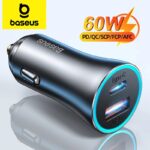 Baseus chargeur de voiture allume cigare rapide 60W, double Port USB type-c,TZCCJD-03