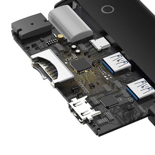 HUB Convertisseur 6 en 1, (Type-C vers HDMI + USB3.0 * 2 + PD + SD / TF) Baseus noir (WKQX080301)