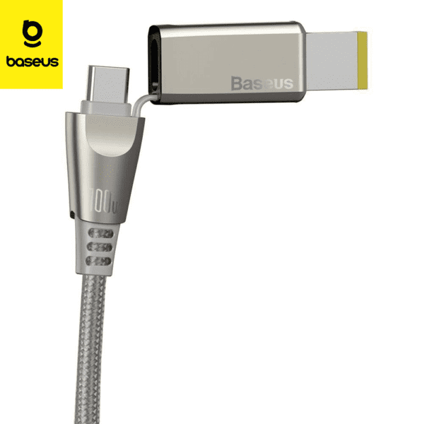 Câble charge rapide tête carrée Type-C vers C+DC 100W 2m Gris (CA1T2-B0G)