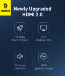 Câble HDMI vers HDMI haute définition 4k Baseus 3 m noir CADKLF-G01