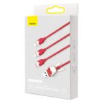 Câble charge rapide Baseus 3in1, 1,2 m rouge CASX060009