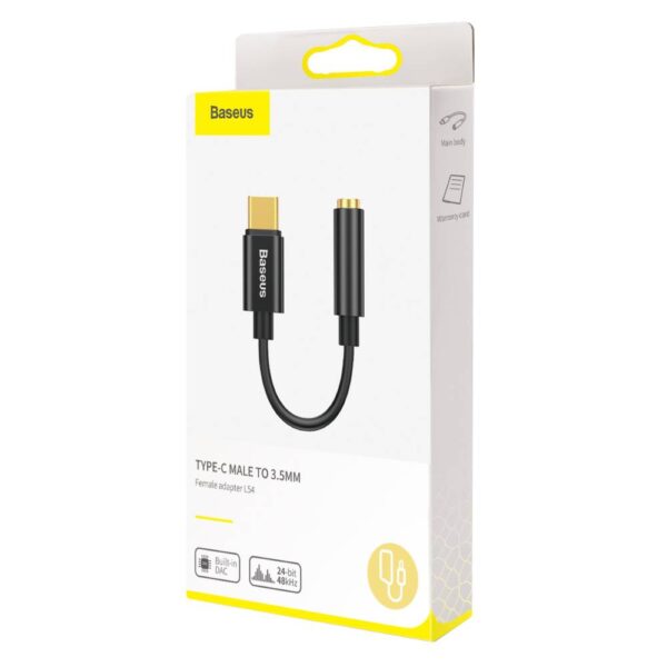 Baseus Adaptateur L54 USB-C vers jack audio 3,5 mm noir (CATL54-01)