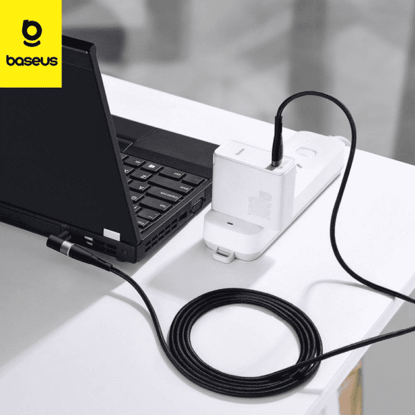 Câble charge pour ordinateur portable Baseus USB Type C à port rond CC 100 W 2 m noir (CATXC-T01)