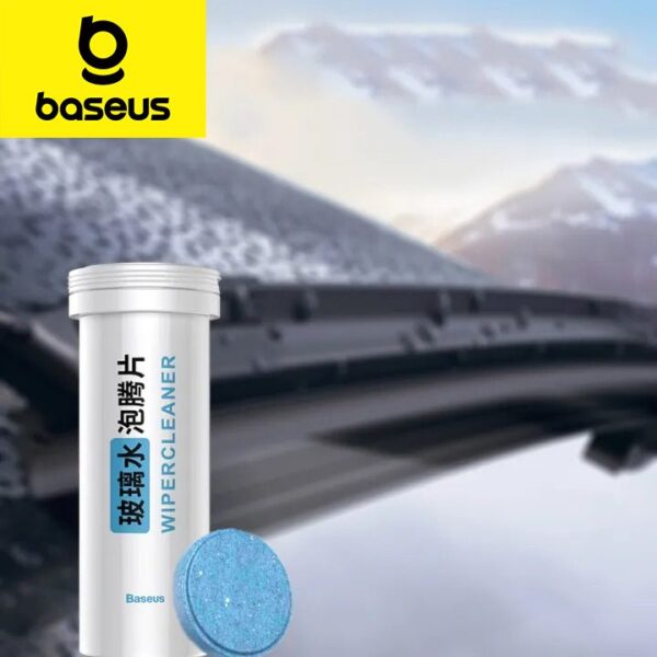 Tablettes effervescentes eau bleu Baseus Auto Glass Cleaner Blanc CRBLS-02