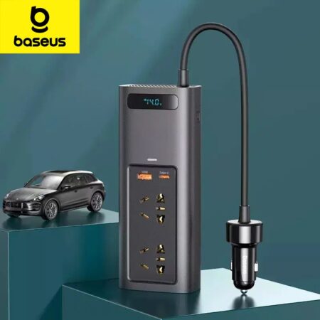 Baseus chargeur allume cigare multiprise 150W convertisseur 12V à AC 220V CRNBQ-A01