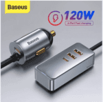 Baseus chargeur allume cigare Together 2xUSB/2xUSB Type C 120W gris CCBT-B0G