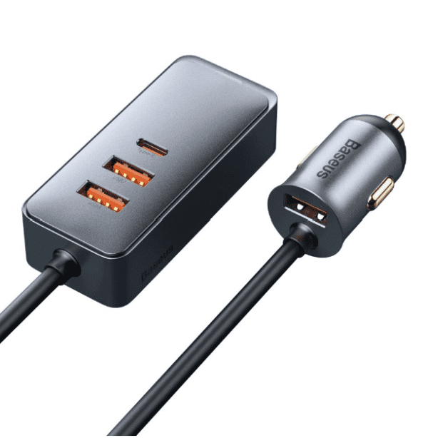 Baseus chargeur allume cigare Together 3xUSB/1xUSB Type C 120W gris CCBT-A0G