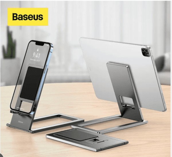 Support de bureau pliable Baseus pour tablette et smarphone gris (LUKP000013)