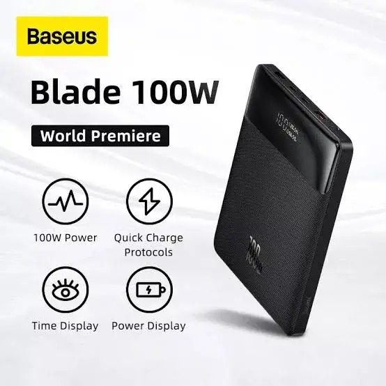Baseus Blade H1 20 000 mAh – Charge ultra rapide 100 W avec écran digital – Multi‑ports USB‑C & USB‑A –ultra rapide Noir (PPBL000301) Disponible à Abidjan, Côte d’Ivoire