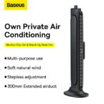 Baseus ventilateur de bureau sur pied pour moniteur rafraîchissant noir (ACQS000001)