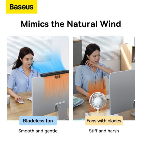 Baseus ventilateur de bureau sur pied pour moniteur rafraîchissant noir (ACQS000001)