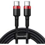 Câble de charge Baseus Cafule USB-C vers USB-C 100 W (2m) Rouge Noir