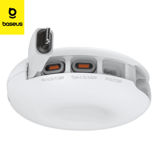 Baseus cable magnetique 3in1 charge rapide retractable 20W BLANC (CAMLC-02)