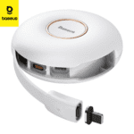 Baseus cable magnetique 3in1 charge rapide retractable 20W BLANC (CAMLC-02)