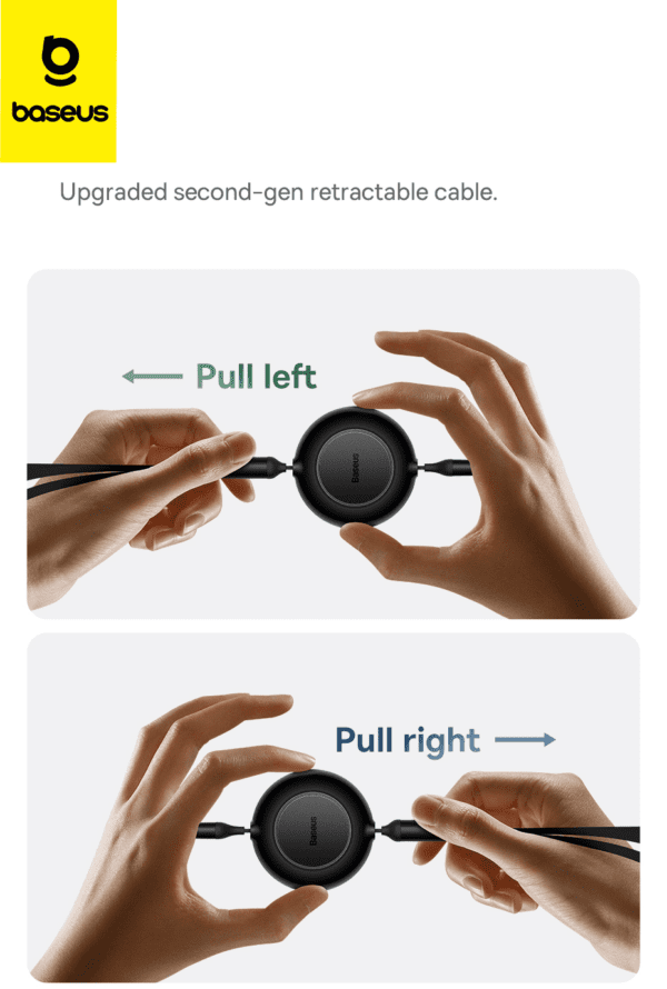 Baseus Cable 3in1 rétractable,USB 100/66W charge rapide (CAMLT-MJ01)