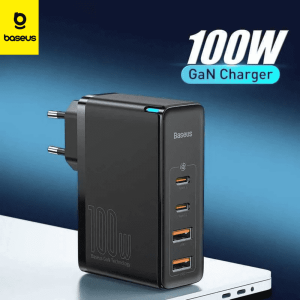 CCGAN2P-L01 – CHARGEUR BASEUS GAN2 PRO 100W 2X USB-C + 2X USB + CÂBLE USB-C