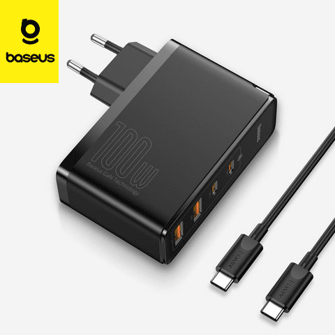 CCGAN2P-L01 – CHARGEUR BASEUS GAN2 PRO 100W 2X USB-C + 2X USB + CÂBLE USB-C