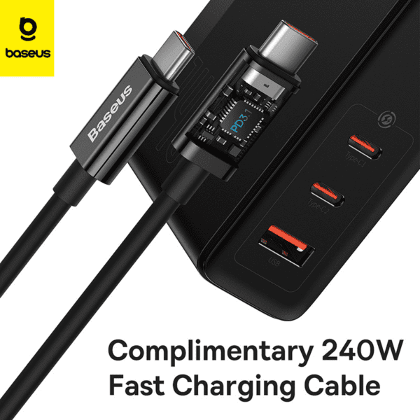 Chargeur ultra rapide Baseus GaN5 Pro 2xUSB-C+USB, 140W CCGP100201