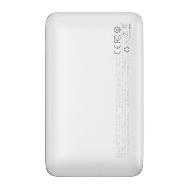 Powerbank à charge rapide Baseus Bipow 20000 mAh 22,5 W blanc (PPBD040302)