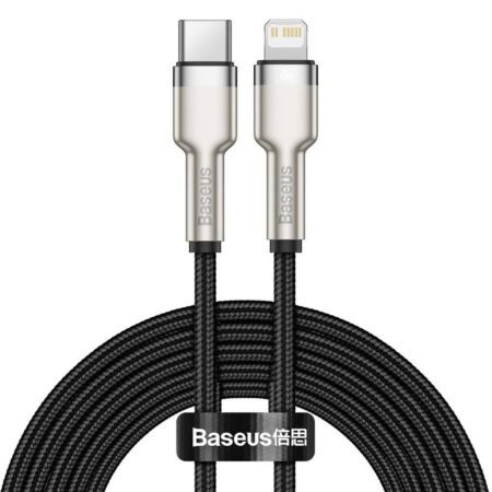 Baseus Cable cafule ultra rapide 20W Type-C viers Lightning 2 m noir (CATLJK-B01)