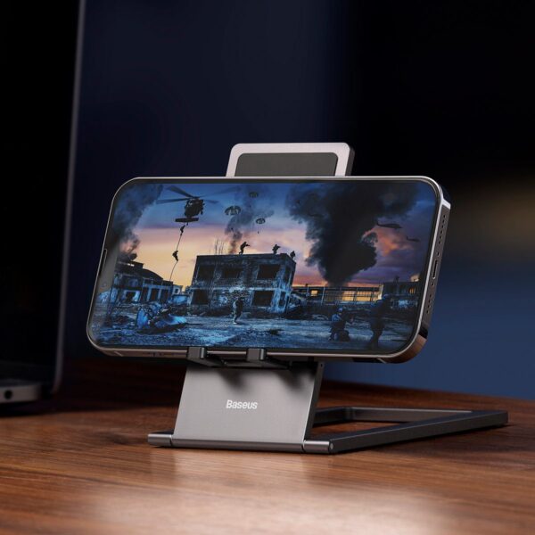 Support de bureau pliable Baseus pour tablette et smarphone gris (LUKP000013)