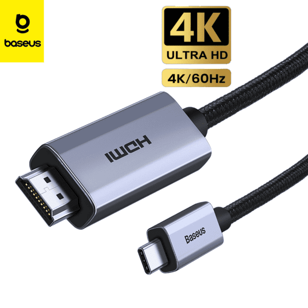 Baseus Câble adaptateur Type-C vers HDMI 4K 1 m noir WKGQ010001