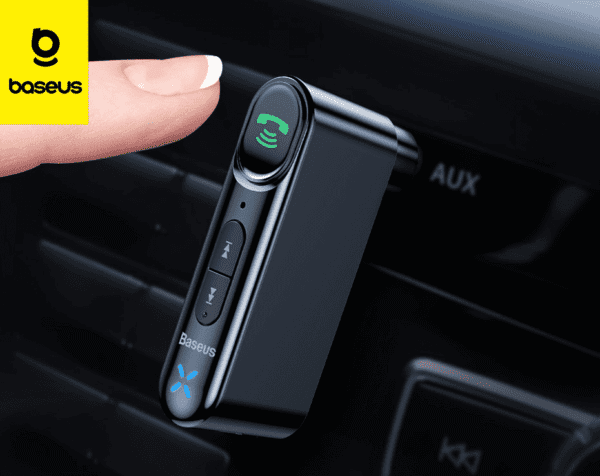 Récepteur audio Bluetooth Baseus Qiyin AUX mini jack pour voiture noir (WXQY-01)