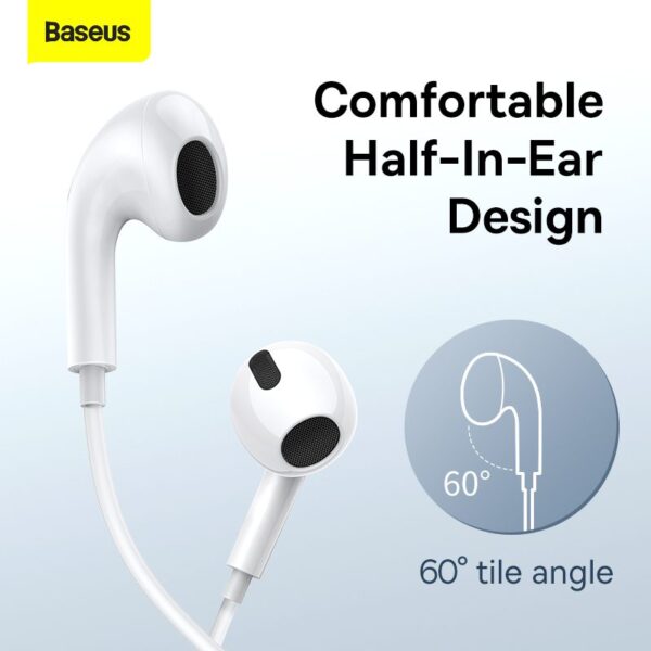 Écouteurs filaires Baseus encok c17 avec microphone usb type c blanc NGCR010002