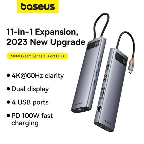 Hub Convertisseur Baseus 11 ports série Metal Gleam