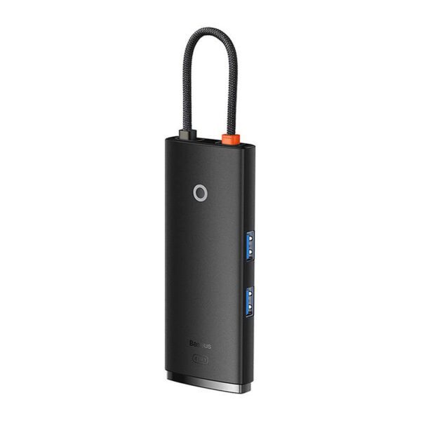 Hub Convertisseur 6in1 Lite Series WKQX080301, Baseus USB-C vers 2x USB 3.0 + HDMI + PD + TF/SD – noir