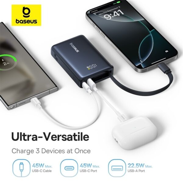 Powerbank Baseus Picogo 45 W 10 000 mAh (câble intégré)