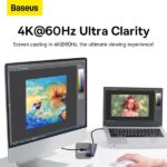 Station d’accueil USB-C 7-en-1 Baseus Flite Series – Hub multifonction – Gris spatial