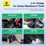 Baseus Primetrip Super Energy 4-en-1 – Booster de batterie voiture 1200A avec compresseur, power bank et lampe