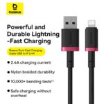 Baseus Câble DURA USB vers Lightning 20W – 1 m – Noir – Charge Rapide iPhone Disponible à Abidjan – Côte d’Ivoire