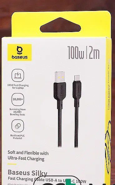Baseus Silky Series – Câble de Charge USB-A vers Type-C 100W – 2m | Noir Ultra-Souple P10377703113-01