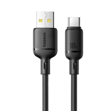 Baseus Silky Series – Câble de Charge USB-A vers Type-C 100W – 2m | Noir Ultra-Souple P10377703113-01