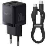 Chargeur Mural Baseus Palm 20W + Câble Type-C vers Type-C 60W (1m)