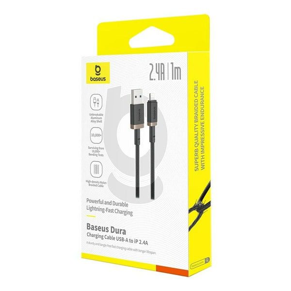 Câble Baseus USB vers Lightning 20W – 1 m – Noir – Charge Rapide iPhone P10377801U01-00