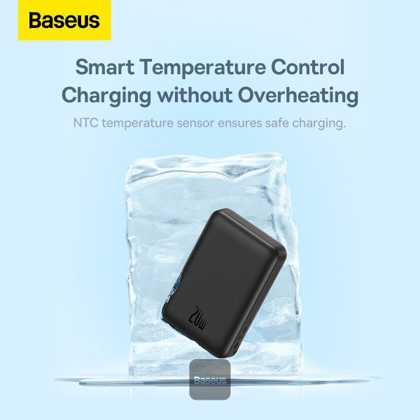 Baseus Power Bank 10 000 mAh – Magnétique sans fil 20W – Charge rapide – Noir