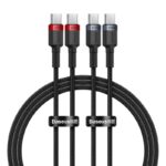 Lot de 2 Câbles Baseus USB-C vers USB-C 100W – 1 mètre – Noir & Gris P10318306003-00