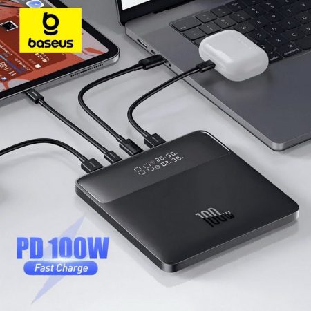 Baseus Blade H1 20 000 mAh – Charge ultra rapide 100 W avec écran digital – Multi‑ports USB‑C & USB‑A –ultra rapide Noir (PPBL000301) Disponible à Abidjan, Côte d’Ivoire
